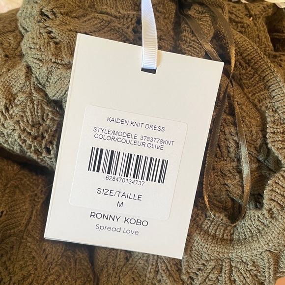 New Ronny Kobo Kaiden Pointelle Knit Halter Sheath Maxi Dress size Medium - Picture 9 of 10